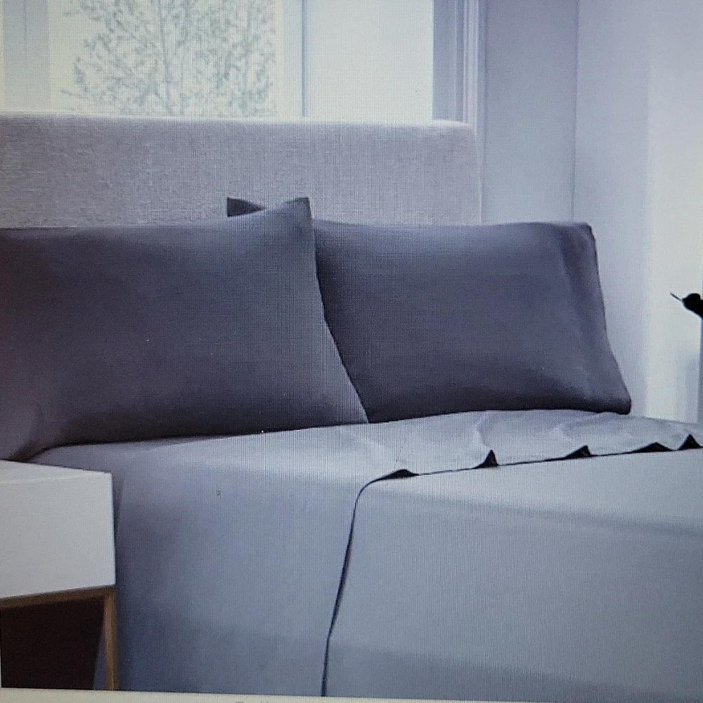 Serta Simply Clean Antimicrobial Stain Release Twin XL 3 pc sheet set Gray New…